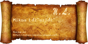 Miksa László névjegykártya